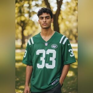 Nike Green and White NFL Jersey